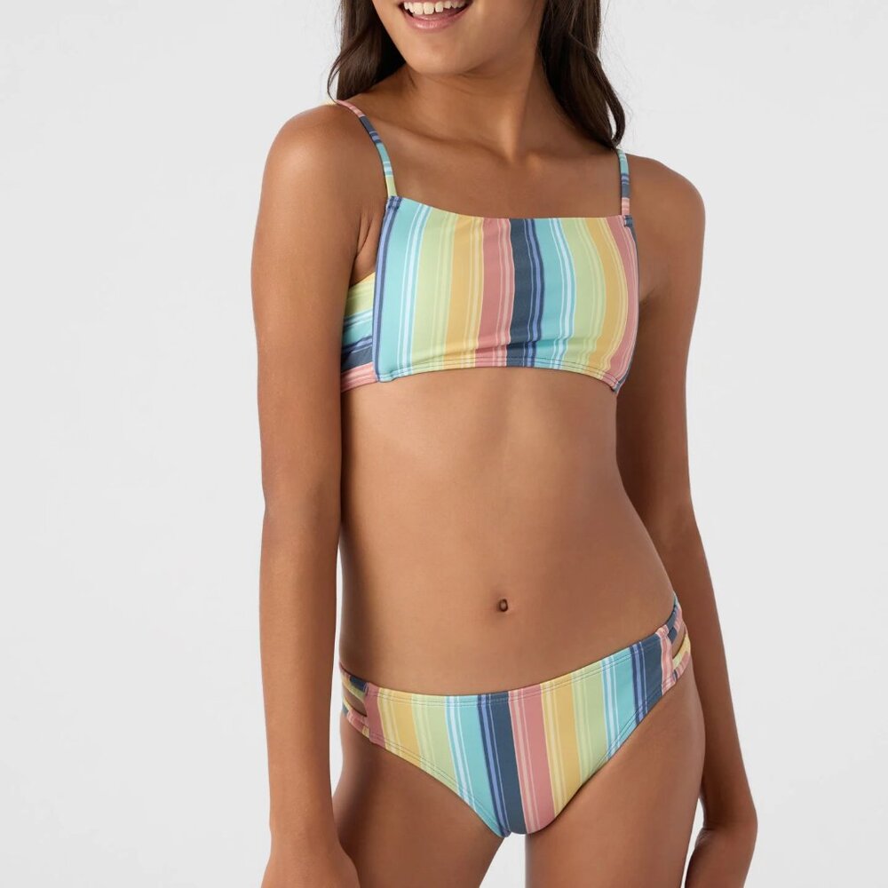 O'Neill Big Girls Beachbound Stripe 2-Piece Swimsuit